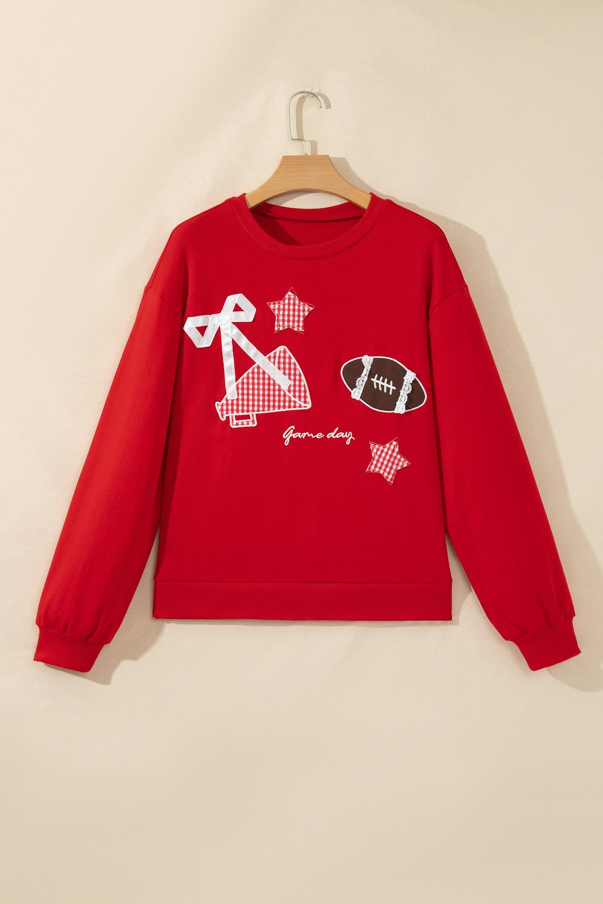 Game Day gingham patch embroidered sweatshirt, detail view