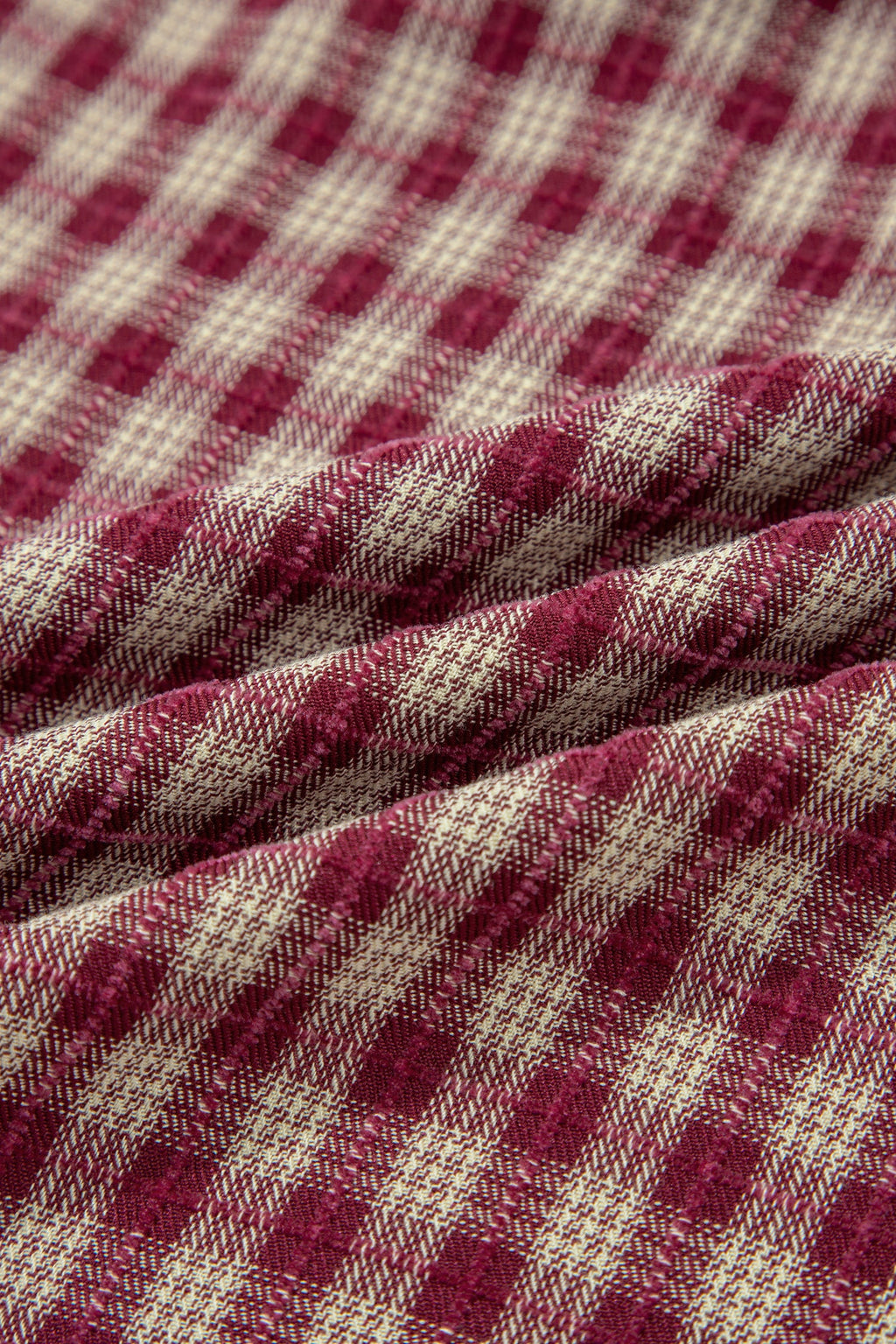 Plaid blouse fabric detail