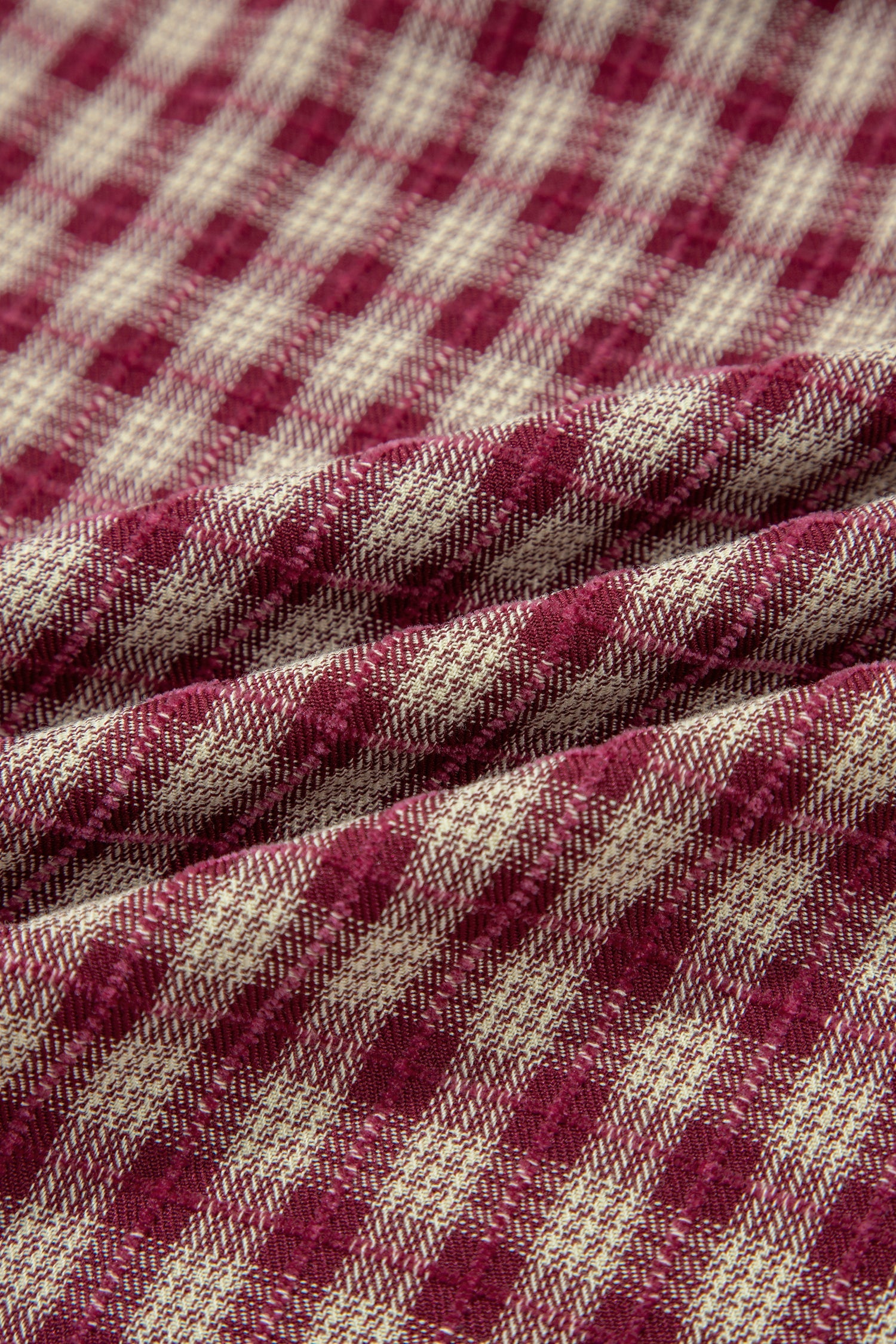 Plaid blouse fabric detail