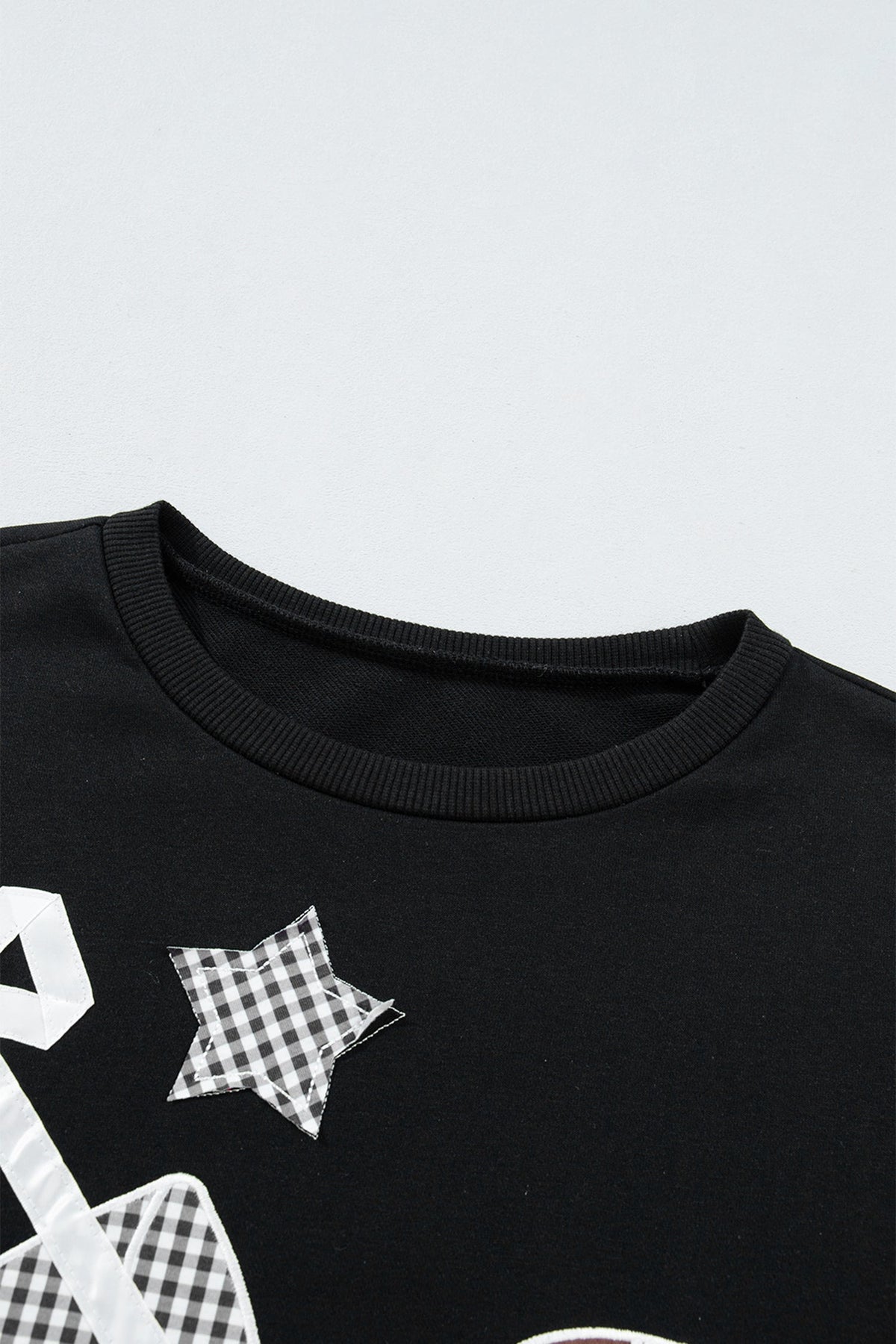 Game Day gingham patch embroidered sweatshirt, fit view