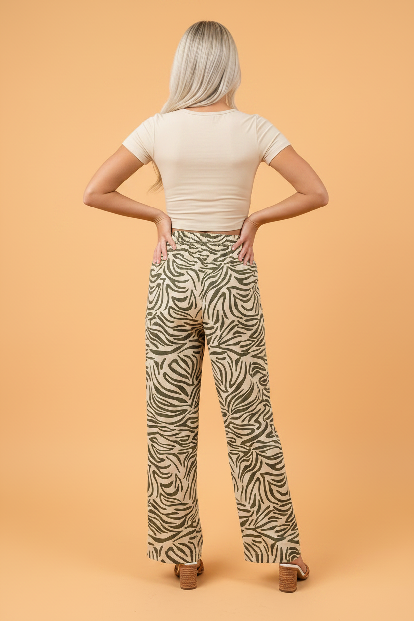 Western zebra pants pocket detail