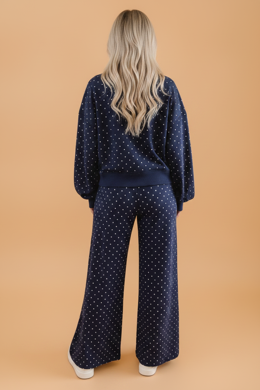 Polka Dot Top & Wide Leg Pant Set alternate view
