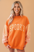 Gingham Oversized Pullover Sweatshirt front view