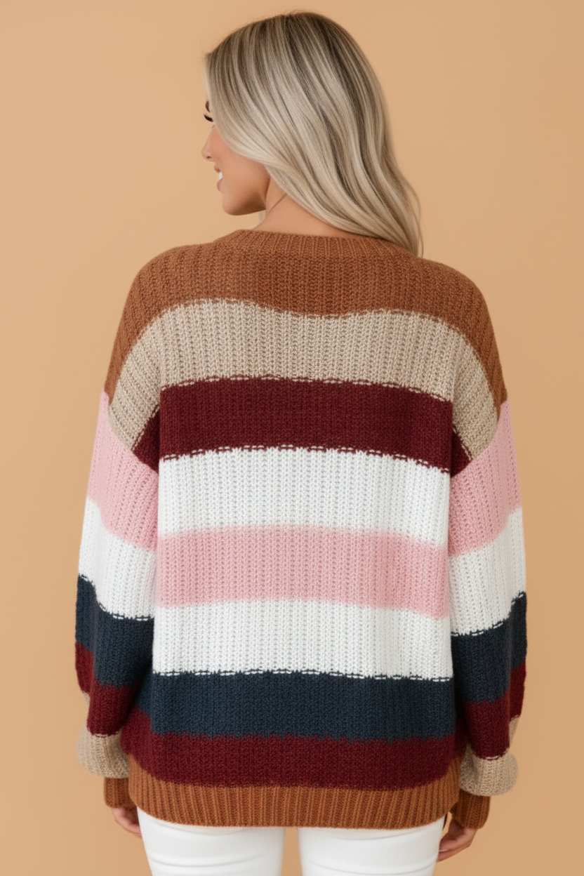 Stripe Chunky Knit Sweater detail
