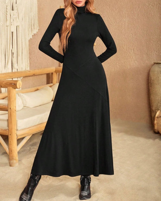 Turtleneck Long Sleeve Maxi Dress