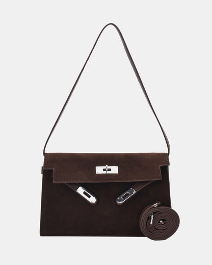 Suede Leather Strap Shoulder Bag