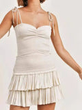 Sweetheart Neck Cami and Skirt Set - ruched two-piece set, view 1