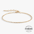 Everyday Box Link Chain Bracelet in Stainless Steel Gold - classic box link chain bracelet