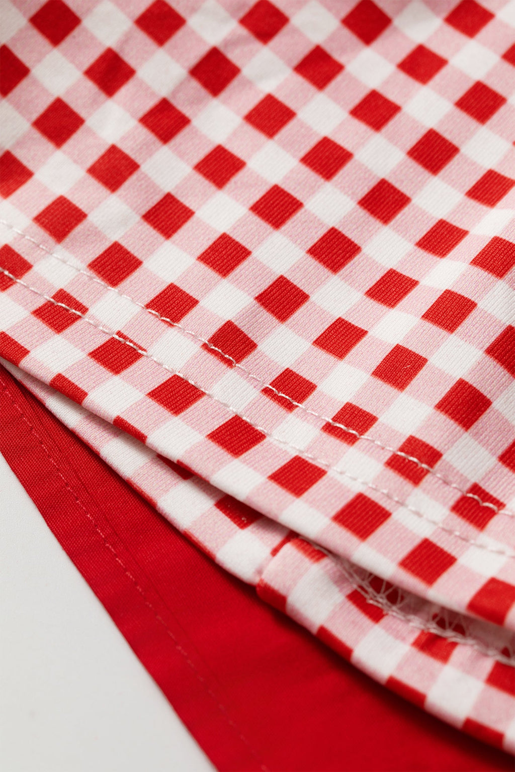 Gingham Patchwork Faux Two Piece Mini Dress