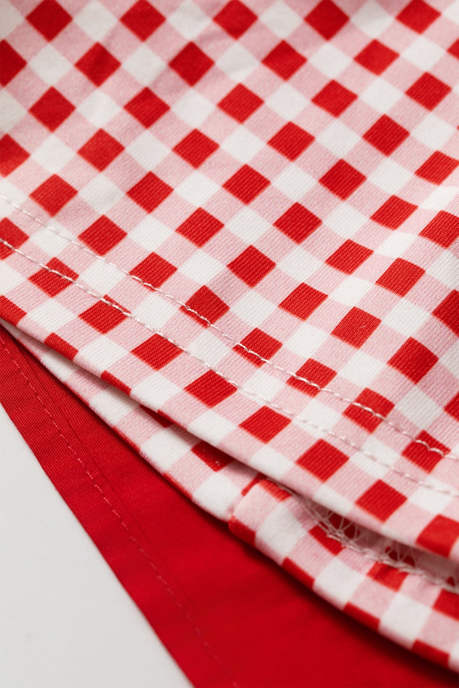 Gingham Patchwork Faux Two Piece Mini Dress