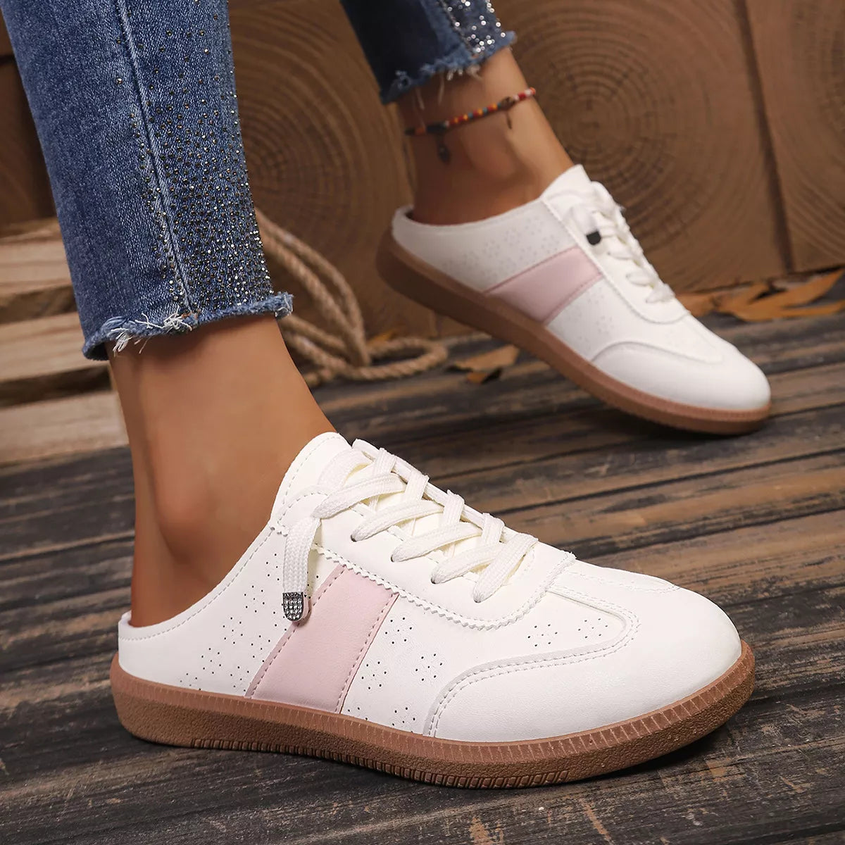 Round Toe Slip-Ons - PU leather round toe slip-on shoes, view 1