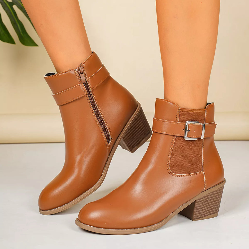 Point toe block heel boots, view 8