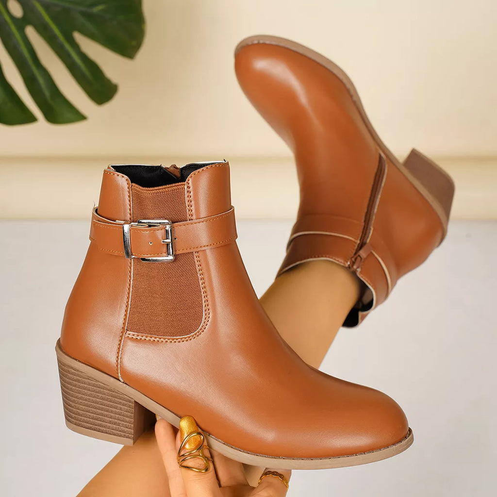 Point toe block heel boots, view 10