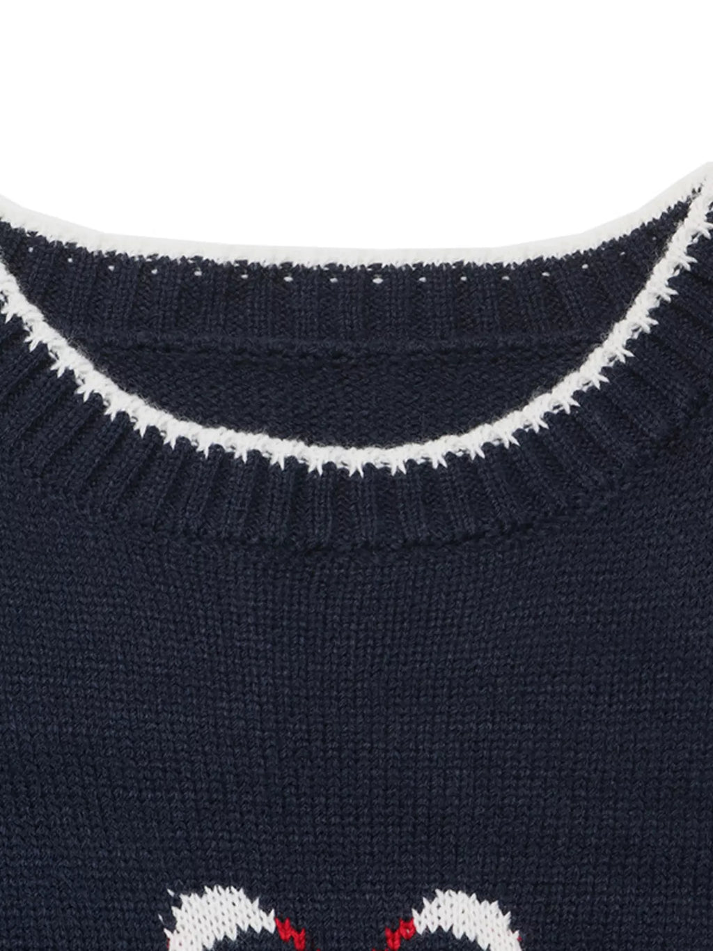 Women's navy swan sweater, view 7