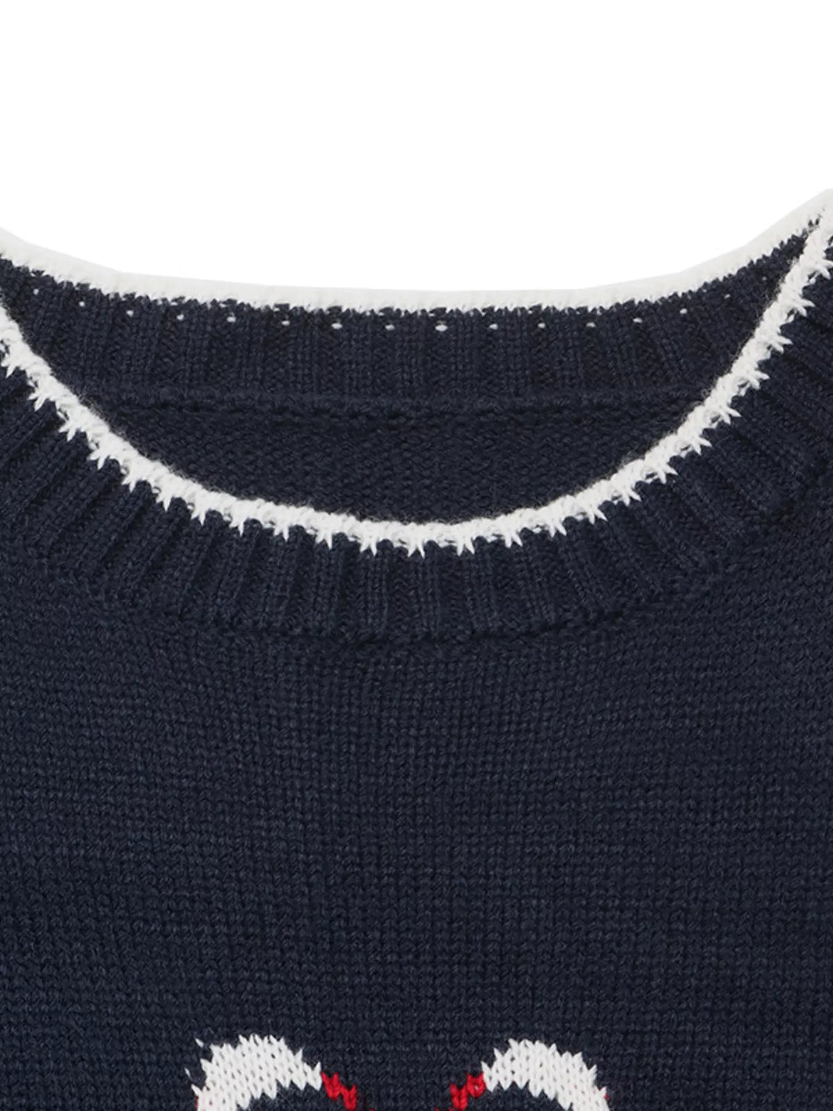 Women's navy swan sweater, view 7
