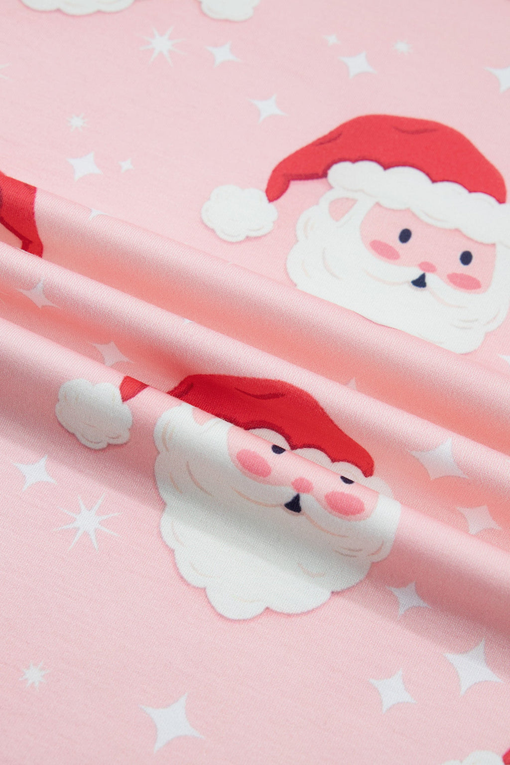 Christmas Santa Raglan Pajama Set in pink, alternate view