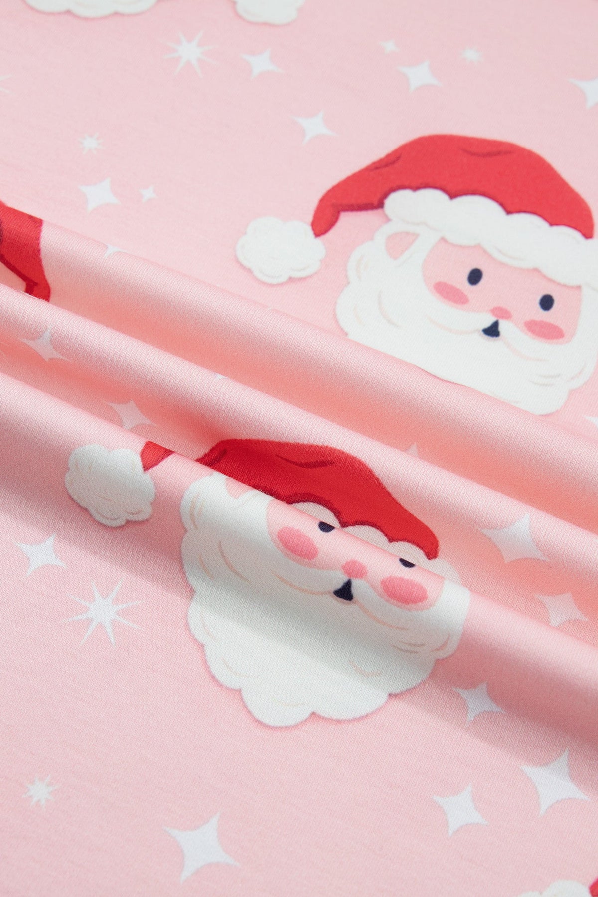 Christmas Santa Raglan Pajama Set in pink, alternate view