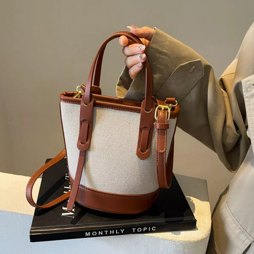 Canvas Bucket Crossbody Bag - canvas bucket crossbody bag, view 2