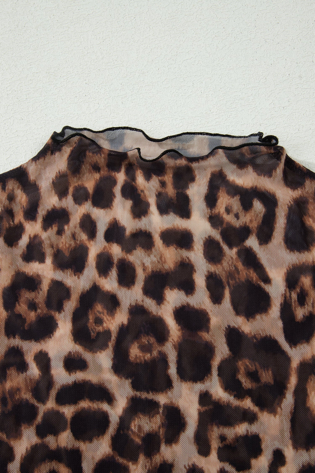 Western & Leopard Mesh Short Sleeve Top