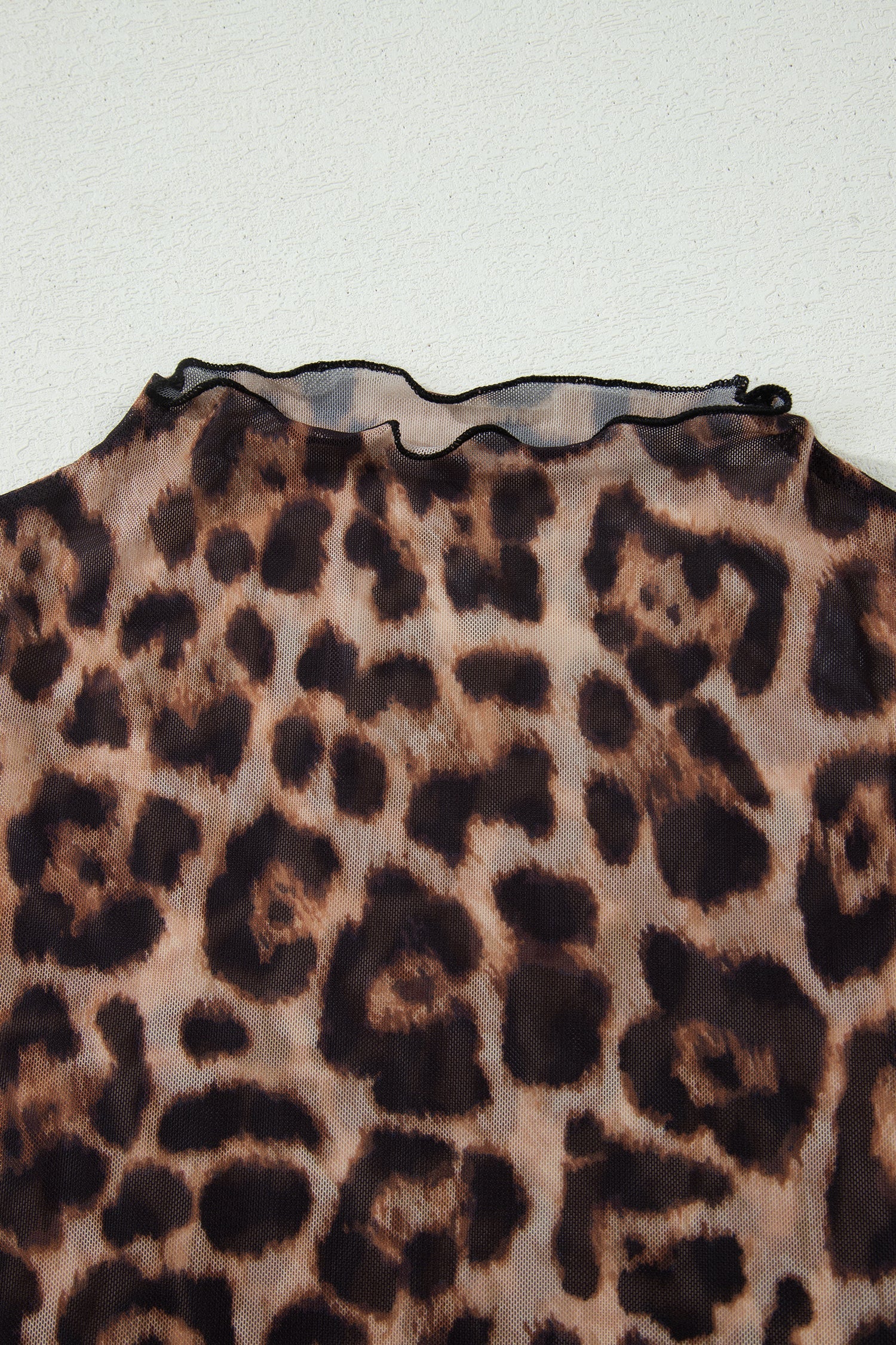 Western & Leopard Mesh Short Sleeve Top