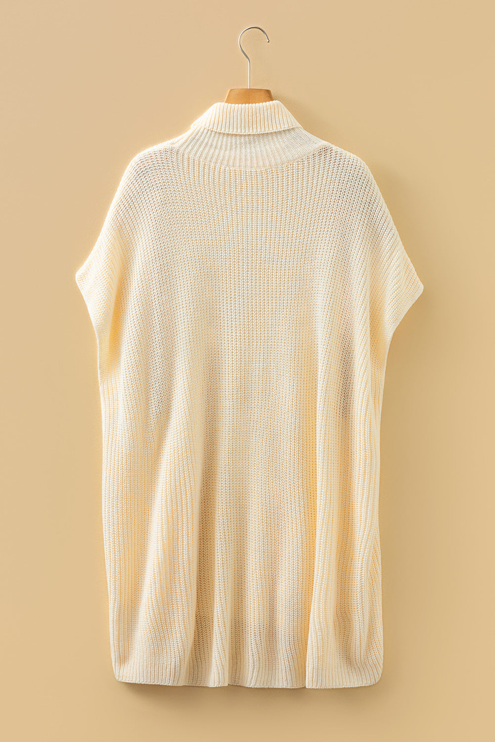 Short Sleeve Turtleneck Tunic Sweater in jet stream, styled view