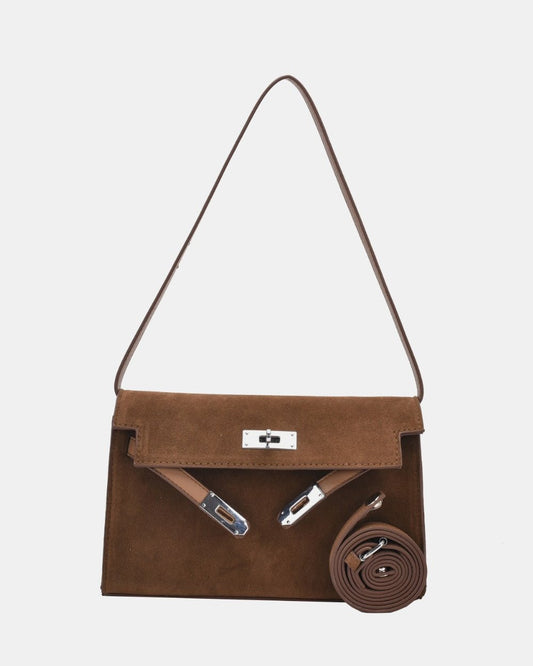 Suede Leather Strap Shoulder Bag