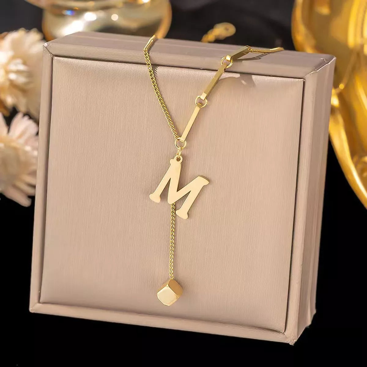 18K gold-plated initial pendant necklace, letters A-Z - view 16