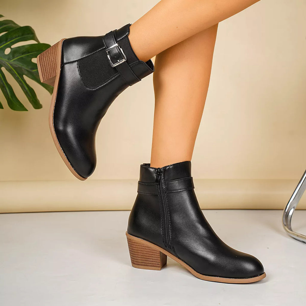 Point toe block heel boots, view 15
