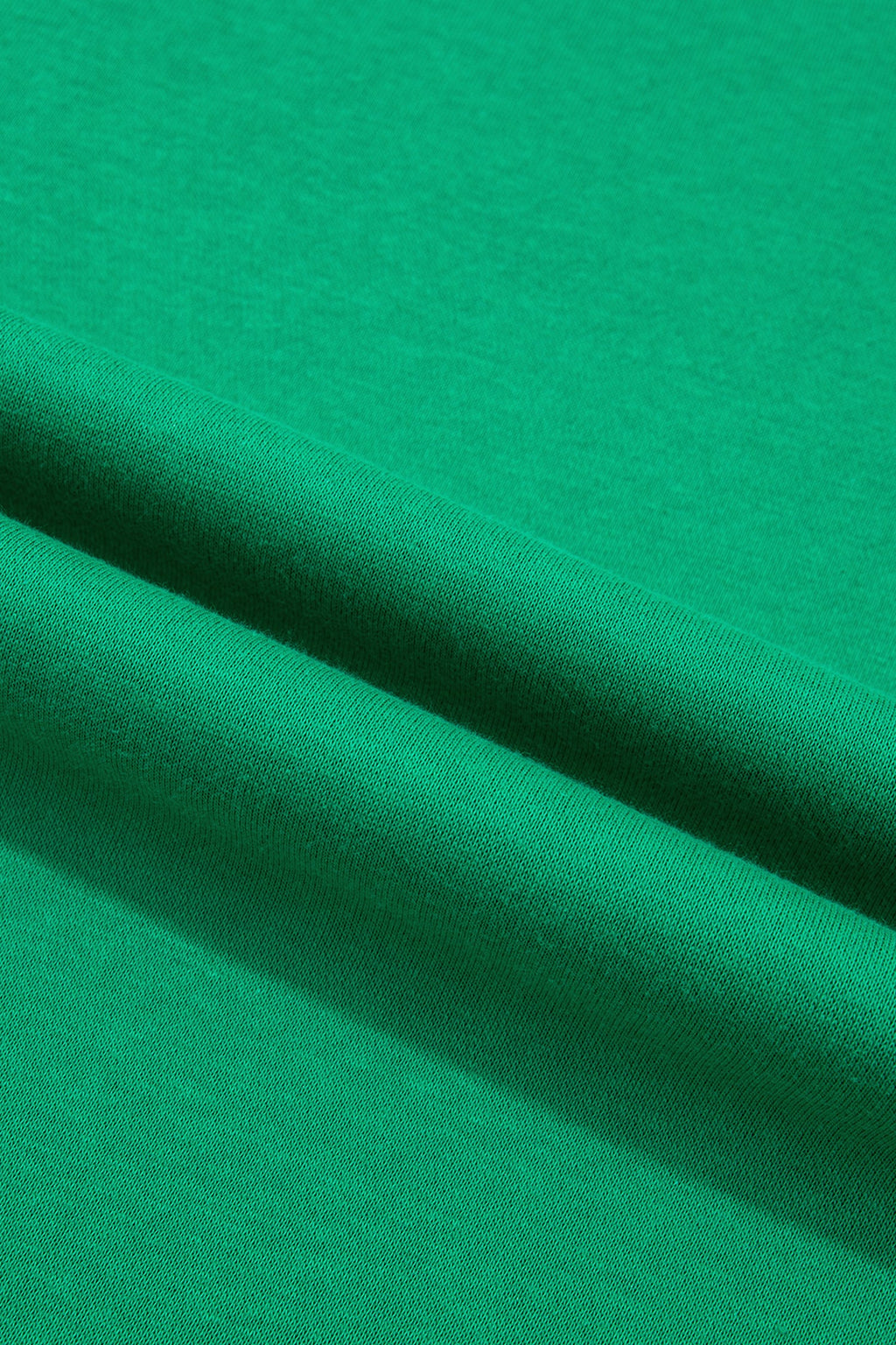 Polka Dot Gingham Trim Sweatshirt & Shorts Set in bright green, close-up detail