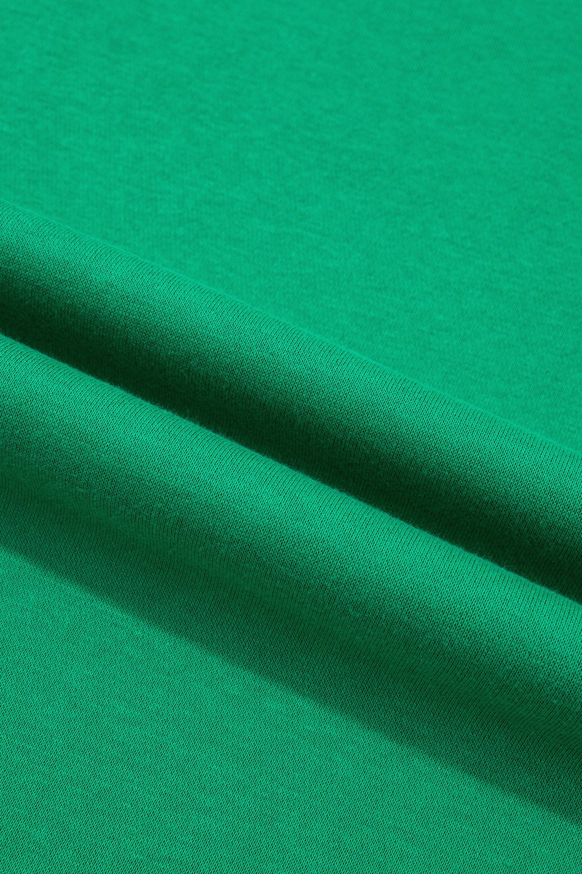 Polka Dot Gingham Trim Sweatshirt & Shorts Set in bright green, close-up detail
