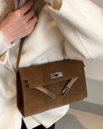 Suede Leather Strap Shoulder Bag