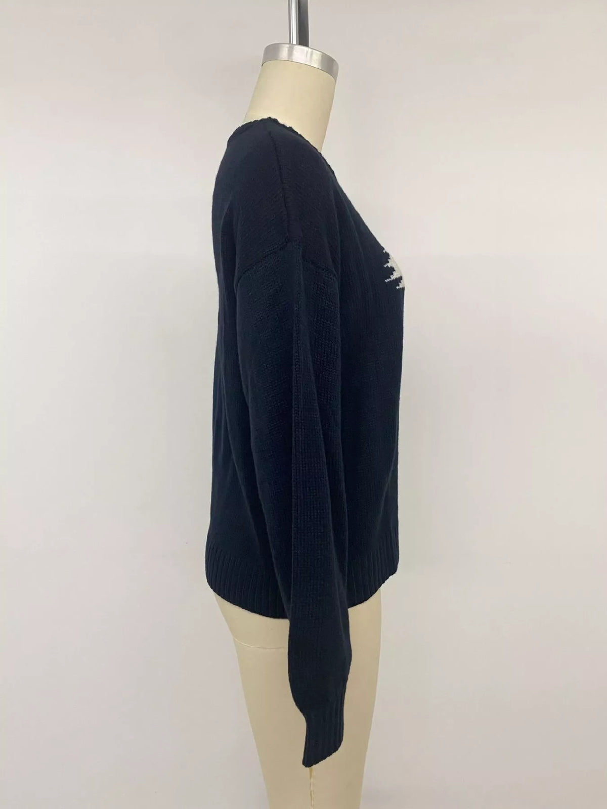 Swan drop shoulder sweater in navy, view 11