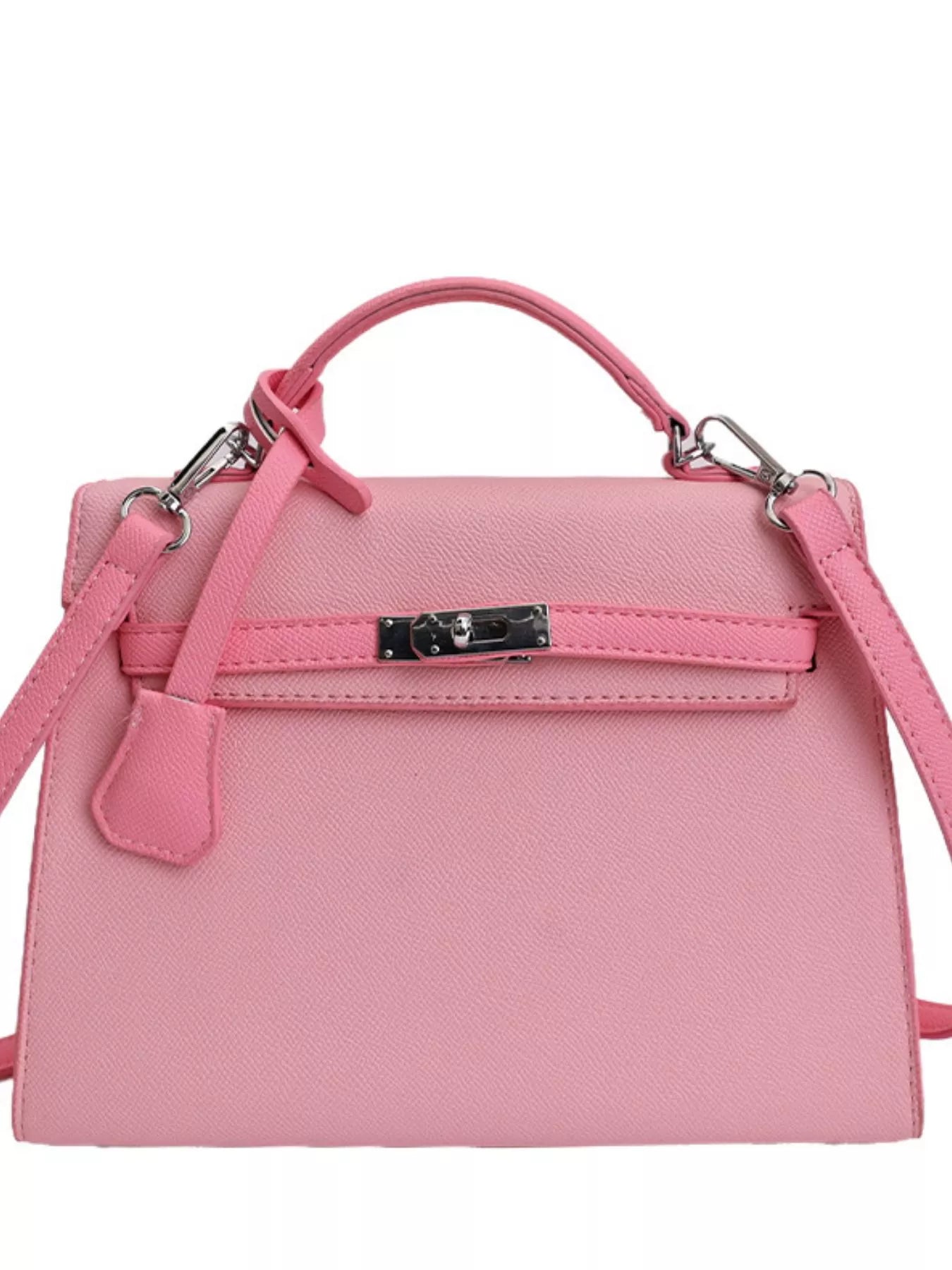 Contrast Trimmed Top-Handle Crossbody Bag - PU leather crossbody bag, view 8