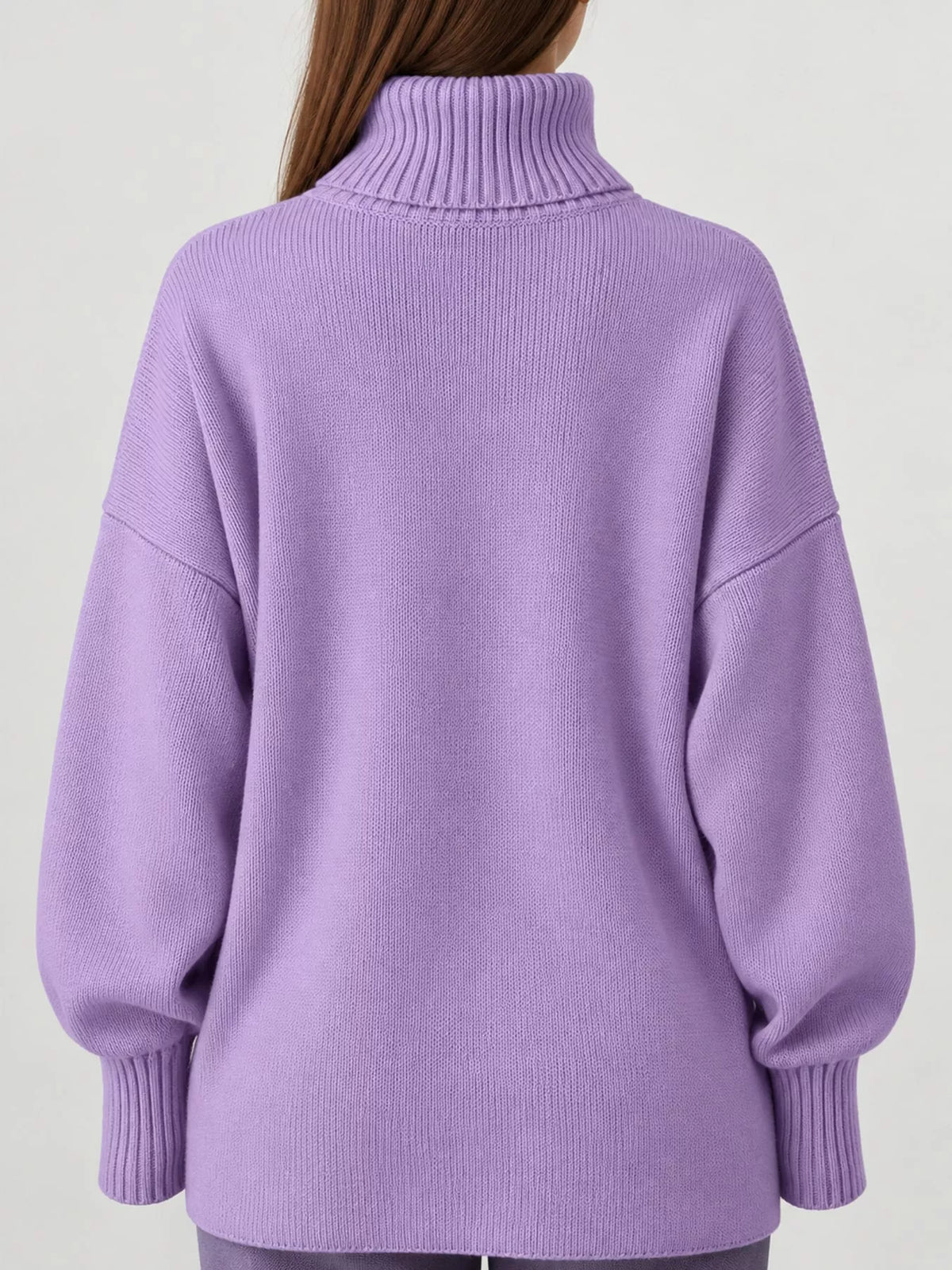 Oversized turtleneck sweater with dropped shoulders - view 47