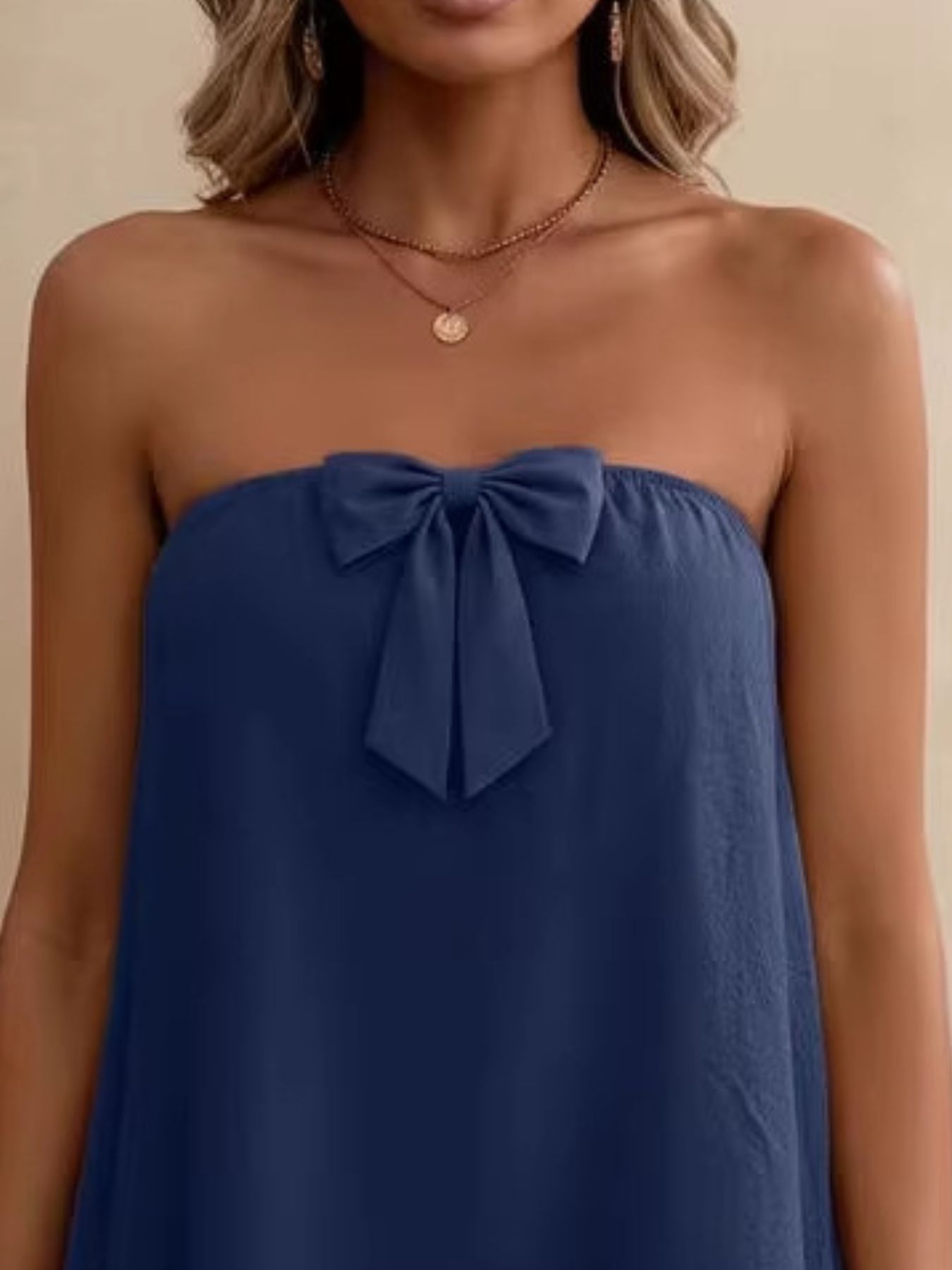 Bowknot Tube Top & Shorts Set - bow detail two-piece set, view 4