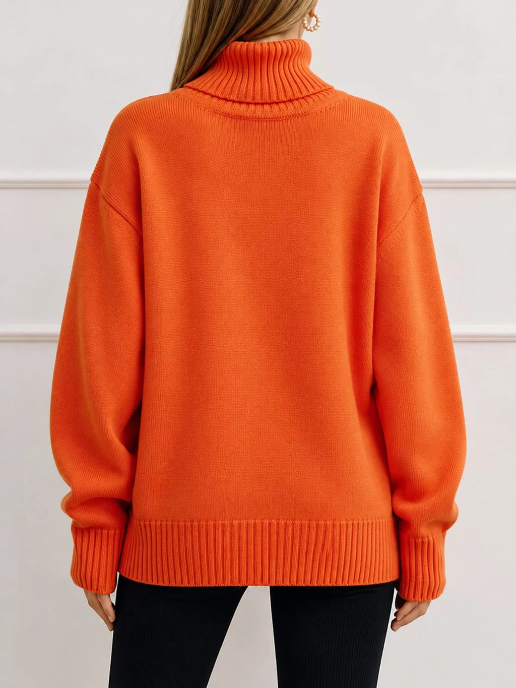 Oversized turtleneck sweater with dropped shoulders - view 28