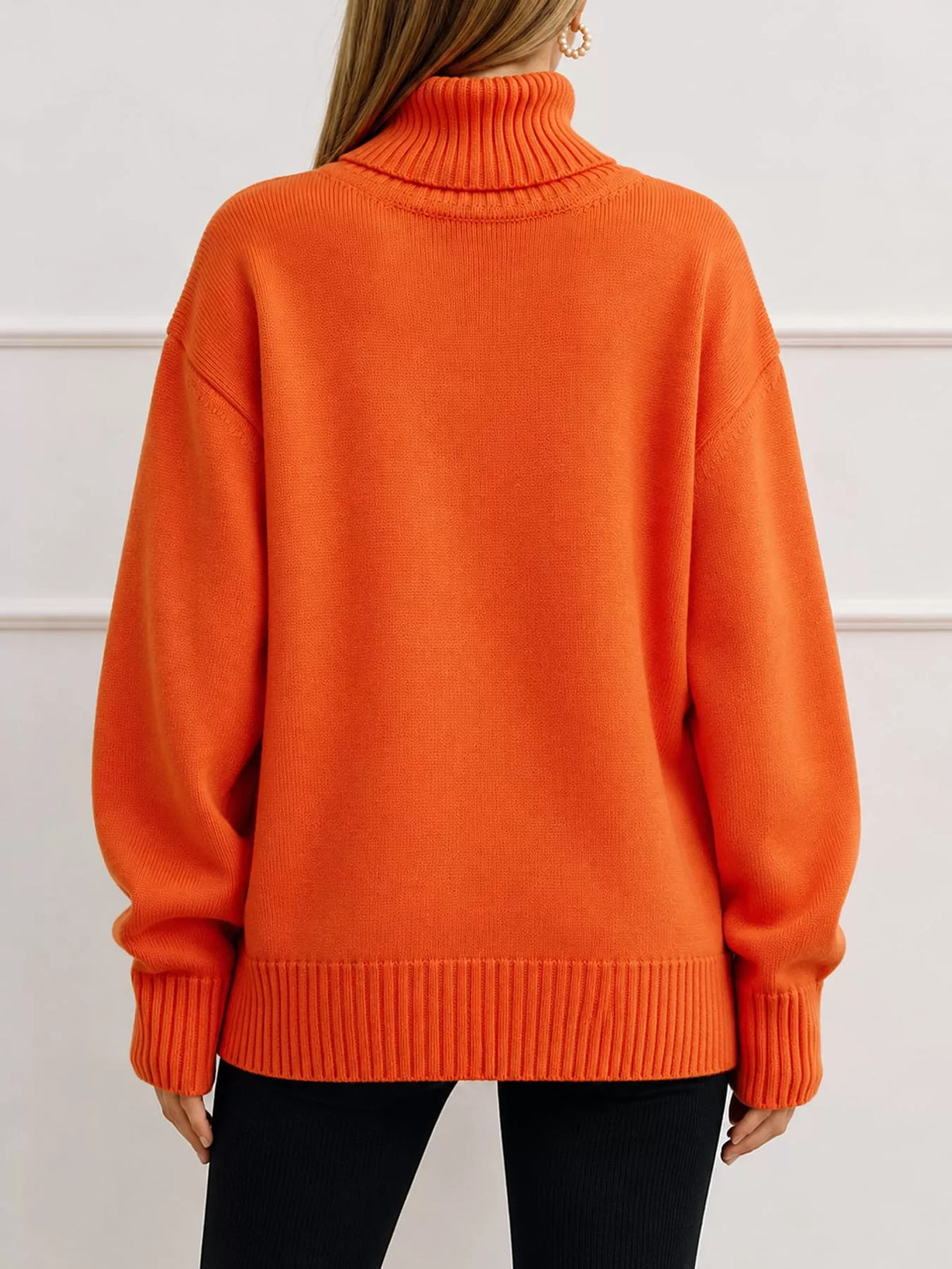 Oversized turtleneck sweater with dropped shoulders - view 28