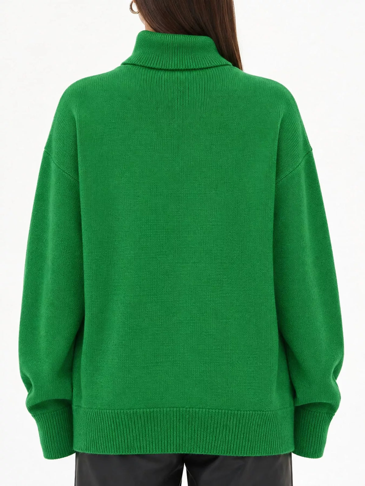 Oversized turtleneck sweater with dropped shoulders - view 20