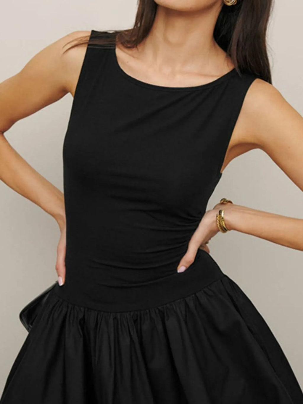 Sleeveless Ruched Mini Tank Dress - ruched tank mini dress, view 3