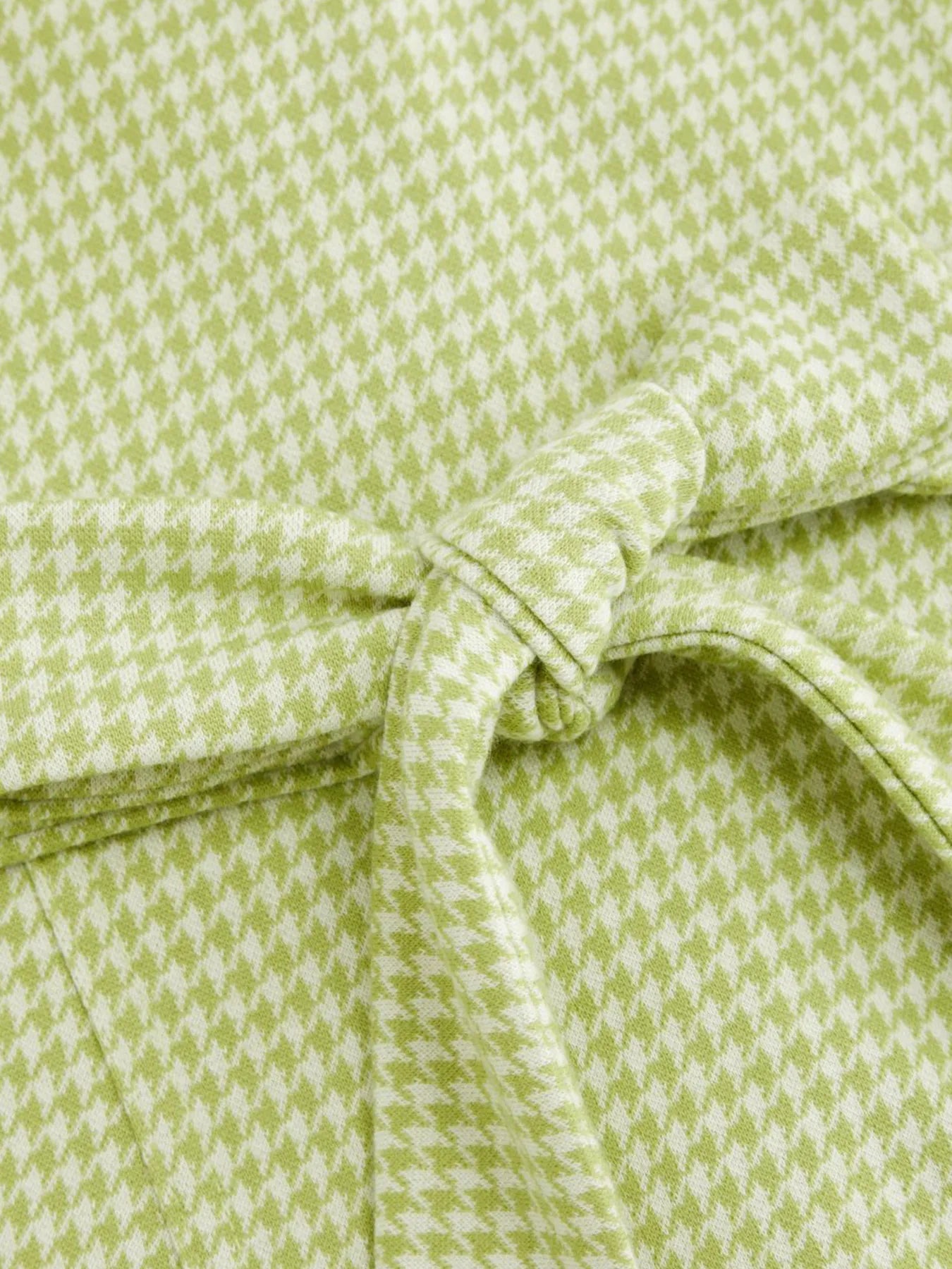 Matcha gingham print A-line mini dress with button-front closure