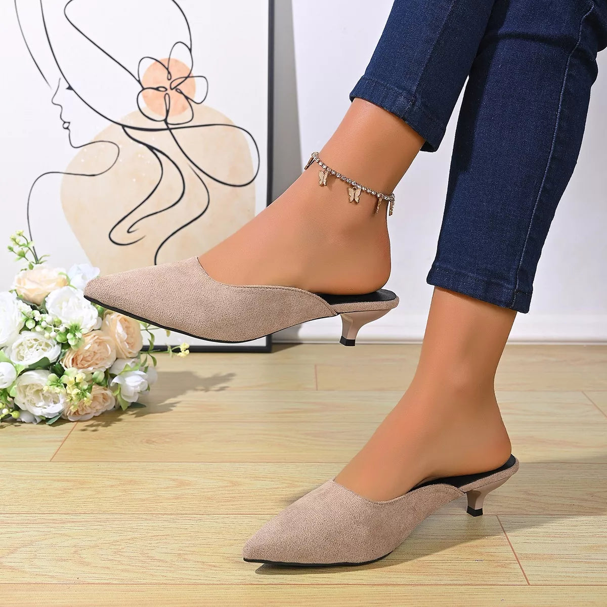 Point Toe Kitten Heels Pumps - size chart