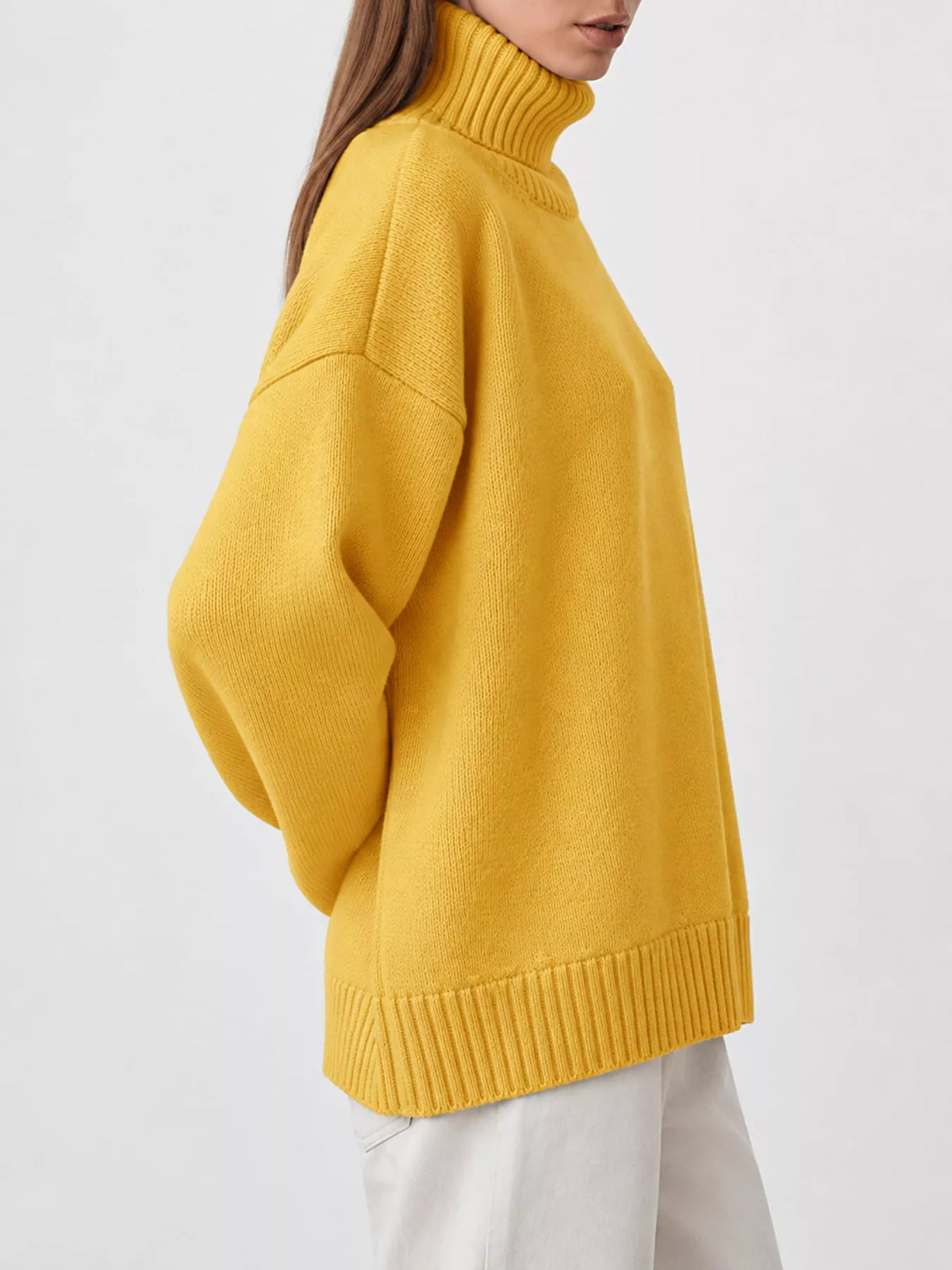 Oversized turtleneck sweater with dropped shoulders - view 30