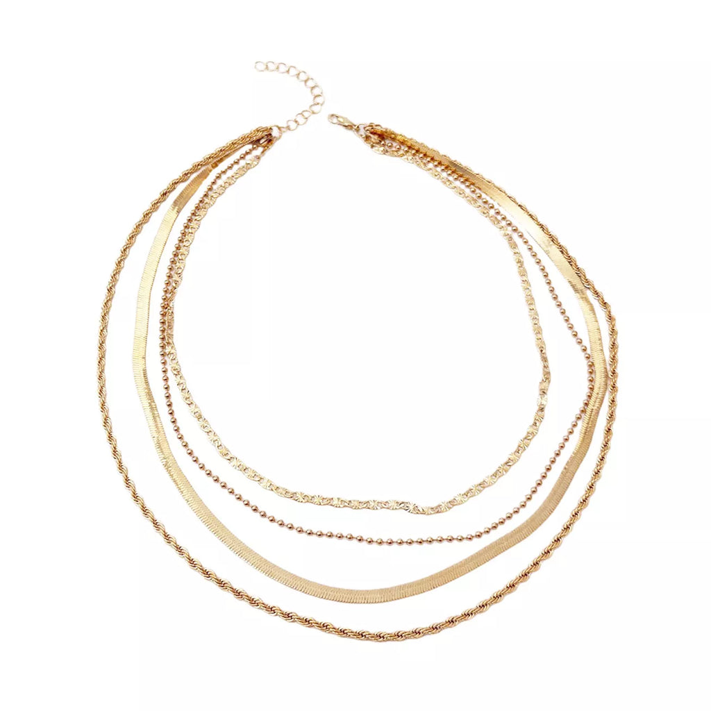 Layered 18K Gold-Plated Chain Necklace - additional detail view