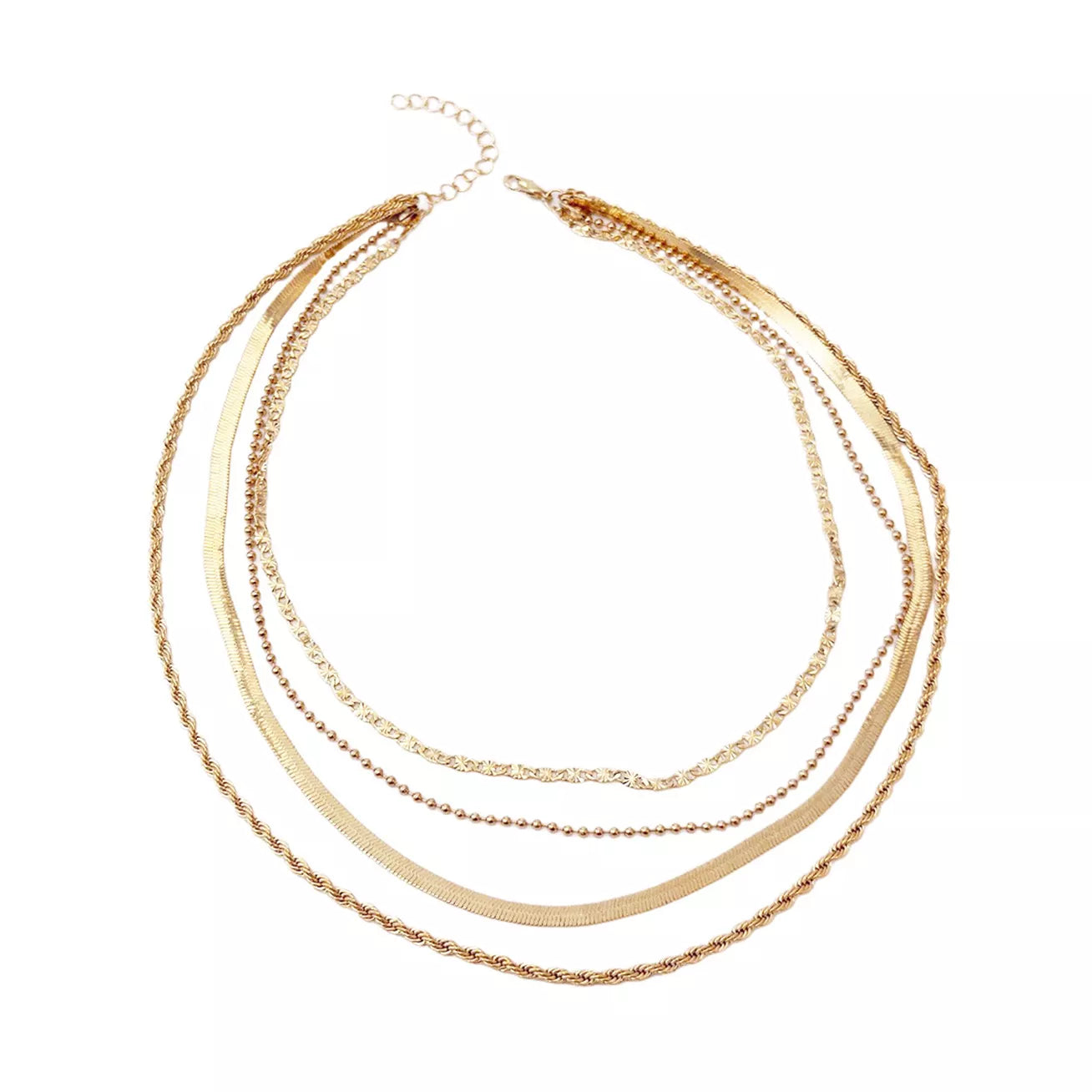 Layered 18K Gold-Plated Chain Necklace - additional detail view