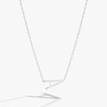 Initial A Precious Elongated Necklace in Sterling Silver - A initial pendant on adjustable chain