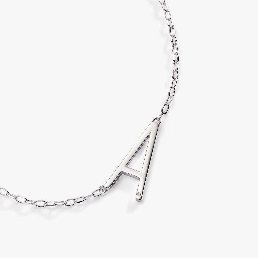 Initial A Precious Elongated Necklace in Gold