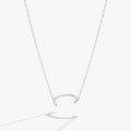 Initial C Precious Elongated Necklace in Sterling Silver - C initial pendant on adjustable chain