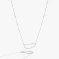 Initial D Precious Elongated Necklace in Sterling Silver - D initial pendant on adjustable chain