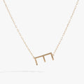 Initial E Precious Elongated Necklace in Gold - E initial pendant on adjustable chain
