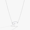 Initial G Precious Elongated Necklace in Sterling Silver - G initial pendant on adjustable chain